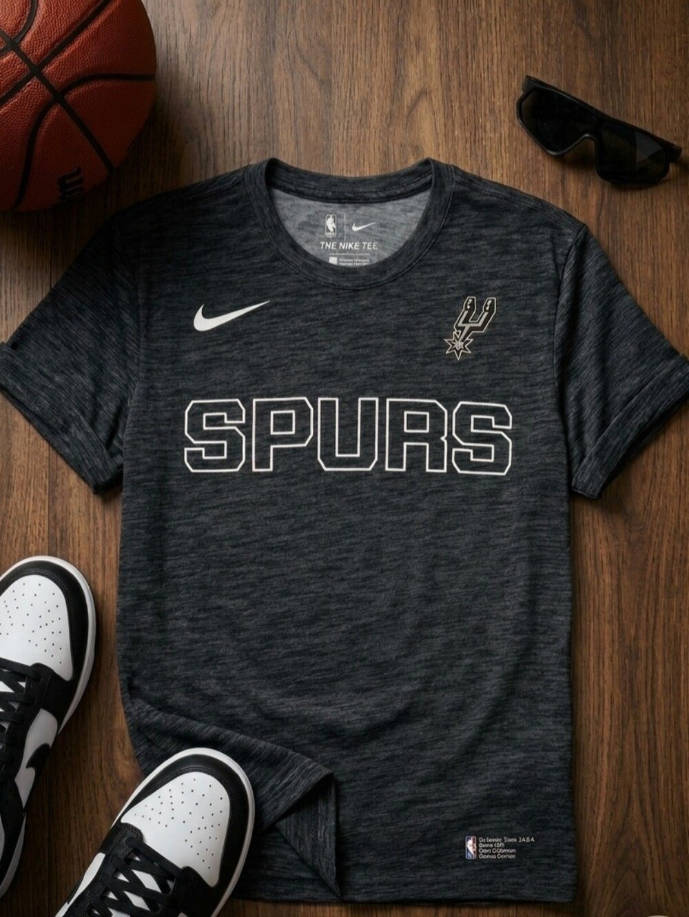 Nike San Antonio Spurs Dri-FIT Shirt Gray Large Like New NBA